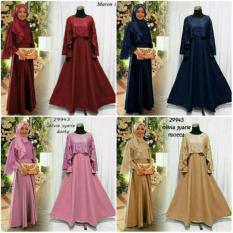 maxy dress syari / gamis syari / baju brukat / dress brukat, warna Moca Maroon Dustypink SO Fashion Wanita