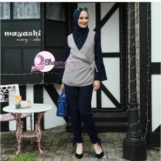 Baju Wanita Jumpsuit/Dress Wanita/Baju Tidur & Santai/Wanita Hijab Atasan Muslimah /WanitaKemeja/Batik Pria/Pakaian wanita tradisional/Dress Ukuran Besar/WanitaBaju Kurung/Lingerie Seksi/Baju Pantai & Aksesori/ WanitaTunik MAYASHIE 2IN 1 GREY