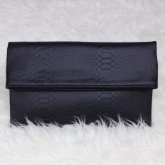 Mazuya Kalisha Tas Women Woman Wanita Pesta Leather Clutch Bag - Hitam
