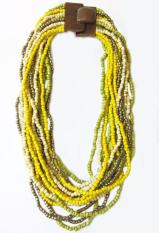 Medallion Trading & Co. MN-219 Sandrina Cherovka Beaded Kalung Sosoran Motif With Ebony Wood - Yellow Pop Mix