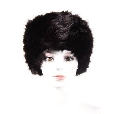 MEGA Faux Fur Cossak Gaya Rusia Hat untuk Wanita Topi Musim Dingin untuk WomenBlack