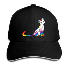 MEIKEY UNISEX Rainbow Cat Fitted Sandwich Alumni Snapback ZMvise-Intl
