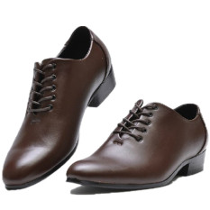 Mempelai Pria Korea Modis Gaya Studio Anda Mengambil Gambar Gaun Pengantin Sepatu Pertunjukan Sepatu Kulit (6308 Coklat (Peninggi versi 65 Yuan))