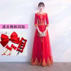 Baju Pelayanan Gaun Malam Pengantin Wanita Model Baru Musim Panas RESTONIC
