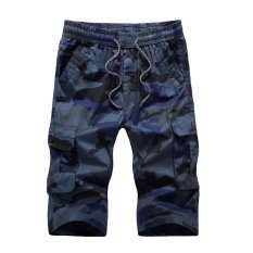 Jaket Kamuflase untuk Pria Celana Pendek Kargo Workout Capri Pants Outdoor Plus Ukuran Longgar Lurus Celana-Intl