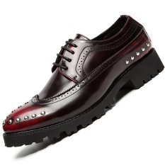 Alas Kaki Pria Kulit Asli 2016 Busana Pria Oxford Sepatu (Merah)-Intl
