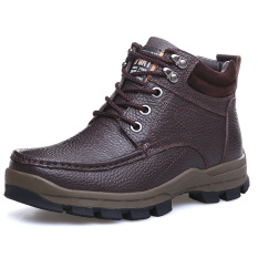 Pria Fashion Tinggi Heel Boots Fashion Bisnis Plus Velvet Warm Snow Boots