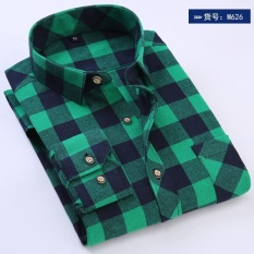 Pria Flanel Plaid Kemeja 100% Cotton 2017 Musim Semi Musim Gugur Kasual Panjang Lengan Kemeja Kenyamanan Lembut Slim Fit Gaya Brand Man Pakaian-Intl