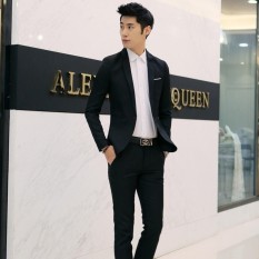 Pria Formal Setelan Satu Tombol Slim Fit Jaket Pernikahan Pengantin Lelaki Setelan Tuksedo Mantel Celana-Intl