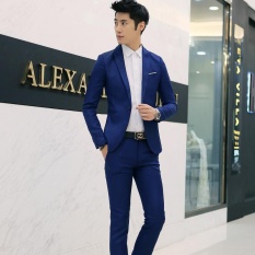 Pria Formal Pernikahan Pengantin Lelaki Setelan Satu Tombol Slim Fit Jaket Tuksedo Mantel Celana-Intl