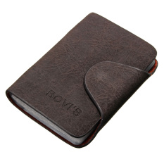 AEQUEEN Orang Kartu Kredit Bisnis Kulit Case ID Pemegang Dompet Saku Mini Tas 20 Slot Kopi Hitam