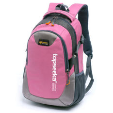 Men Perempuan Backpack Sekolah Tas Travel Laptop Bag Anak Laki-laki Tas Ransel (Merah Muda Warna)