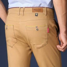 Pria Straight Stretch Celana Kasual Youth Fashion Pembatas Buku Lucu-Intl