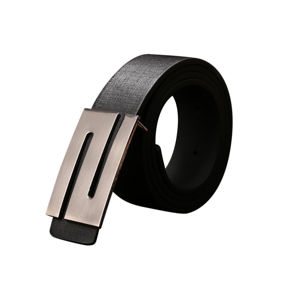 Pria Wanita Otomatis Gesper Tali Pinggang Kulit Sabuk Buckle Belt