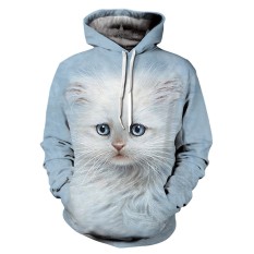 Pria Wanita Hoodie, Lucu Kitten 3D Dicetak, Lengan Panjang, Hoody, Sweater On Tanpa Kancing, pakaian Kasual Anda Remaja Anak Laki-laki Perempuan, Modis Hoodie Sweatshirt Atasan, S-6XL-Internasional