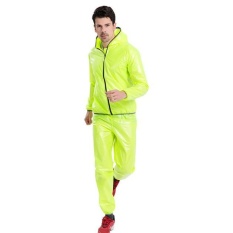 Pria Wanita Jaket Waterproof Waterproof Sepeda Sepeda Kolam Olahraga Mantel Hujan XXL-Intl