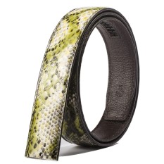 Pria Otomatis Gesper Sabuk Dua Sisi Lapisan Pertama Kulit Sabuk Snakeskin Kulit Sabuk Factory 3.5 (Warna: ular Kulit Pola)-Internasional