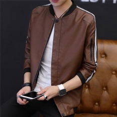 Men's Fashion Atletik Biasa Jaket Standare Outdoor Mantel Coklat-Internasional