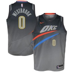 Men's NBA Oklahoma City Thunder Russell Westbrook Swingman Player Basketball Jersey #0 Top High Quality Authentic Official Black Small City Edition - intl
