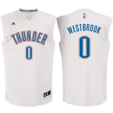 Men's Offical NBA Russell Westbrook #0 Oklahoma City Thunder Fashion White Basketball Jersey - intl