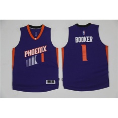Pria Phoenix Suns 1 # Devin Booker NBA Basketball 2017 Gaya Baru Nyaman Jerseys-Intl