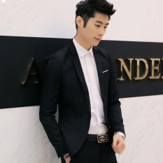 Pria Musim Semi Jaket Kenyamanan Slim Perapi Pria's Self-cultivationBritish Tampan Single Suit Versi Korea dari Satu Mantel Pasang & N-Internasional