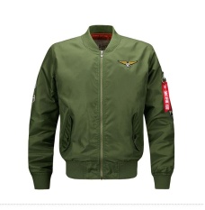 Men's USA MA-1 Angkatan Udara Penerbangan Jaket Tahan Air Model (Hijau) -Intl