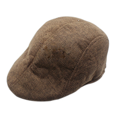 Mens Baret Country Golf Newsboy Cap Herringbone Flat Topi Pet-Kopi