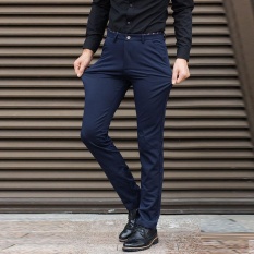 Pria Bisnis Celana Plus Ukuran Suit Pants Besar Pria Celana Formal Celana Panjang Santai Elastis Rapat Kerja Celana Pinggang 42 44 Celana-Intl