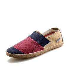 Men's Casual Shoes Canvas Shoes Slip-on Loafers Driving Shoes Comfortable Walking Shoes Red - intl