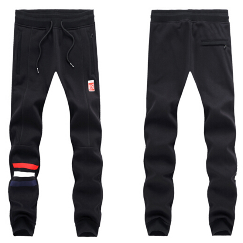 Pria Olahraga Kasual Celana Slim Kaki Celana Jogging (Hitam)-Intl