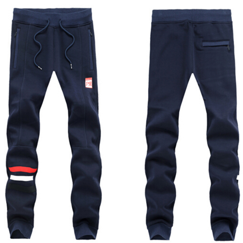Pria Olahraga Kasual Celana Slim Kaki Celana Jogging (Biru)-Intl