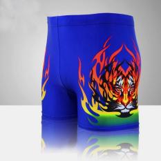 Men's domineering tiger pattern swim trunks(Blue) - intl
