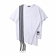 Mens Hipster Hip Hop Elong Longline Crewneck Kaos-International