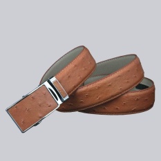 Men's Quality Ostrich Grain Sabuk Kulit Asli Luxury Designer Fashion Vintage Gesper Otomatis Men Belt SD008-Intl