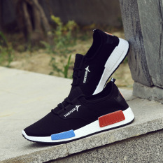 Sepatu Olahraga Pria Sepatu Lari Sepatu Basket Pria Fashion Tali Sepatu (Hitam)