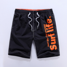 Pria Fashion Musim Panas Sejuk dan Nyaman Pants Bang Pendek Pantai (abu-abu Gelap)