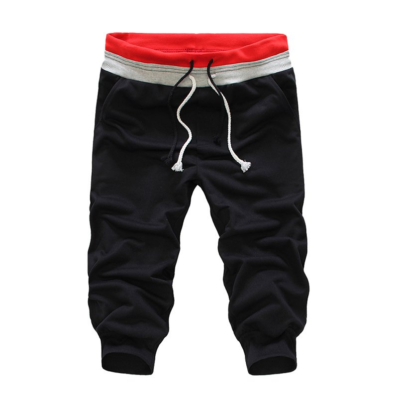 Sweatpants Pria Capri Celana Training Dance Jogging Baggy Pria Olahraga Celana Hitam