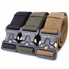 Mens Sabuk Taktis Sabuk Nylon Militer Outdoor Multifungsi Training Belt Tali Berkualitas Tinggi Ceintures (HITAM)-Intl