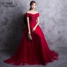Merah Baru Musim Dingin Gaun Pengantin Baju Pelayanan (Merah)