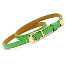 Metal Floral Dekorasi Interlock Buckle Sabuk Pinggang Elastis untuk Lady Blue Warna: Rumput Hijau