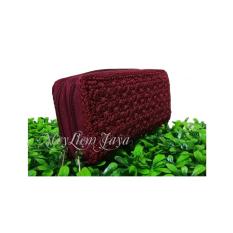 MeyLiem Jaya Dompet Rajut Double Zipper - Marun