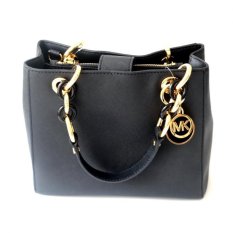 Michael Kors Cynthia Small Leather Satchel - Black