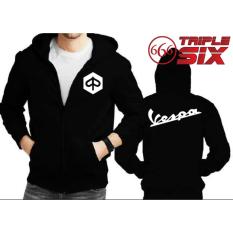 MICOSHOP - Jaket Hoodie zipper - Vespa Piaggio - BLACK