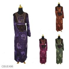 Mila Style - Baju Gamis Batik Dobi Motif Kawung Ceplok Kotak - Multicolor