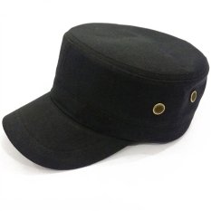 Gaya Militer Topi Topi Tentara Topi Flat Olahraga Luar Ruangan Waktu Senggang Pelindung Waktu Luang (Hitam)