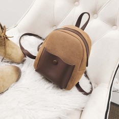 Mini Backpack Wanita Patchwork Ransel Remaja Girls 2018 Baru PU & Kulit Nubuck Tas Sekolah Kecil Mochila-Intl