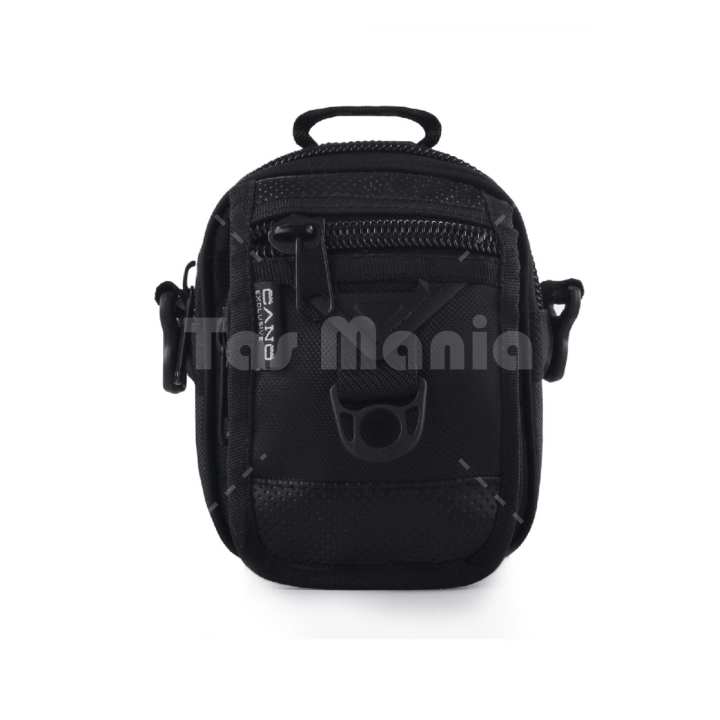  Tas  Selempang  Mini Cano Traveller Black Tas  Pria Tas  