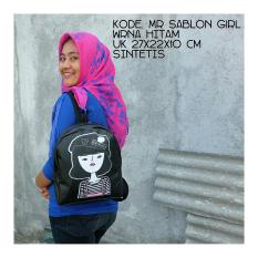 Mini Ransel Sablon Girl Hitam