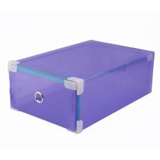 Miracle 5 pcs Kotak sepatu slide ungu dengan metal list, ring dan sudut plastik - Size M